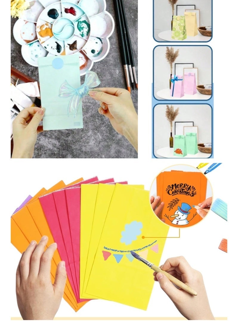 اكياس هدايا لاعياد الميلاد 24 قطعة اكياس ورقية ملونة هدايا حفلات للاطفال هدايا صغيرة من الحلوى والبسكويت واكياس هدايا لاعياد الميلاد. - Image 4