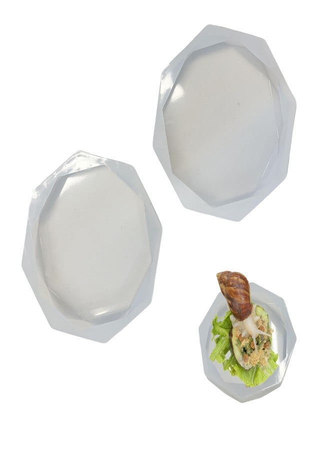 Silicone Snail Food Bowl and Water Dish 2-Pack Set, Soft Shallow Reptile Amphibian Feeding Dishes for Snails, Hermit Crabs, Frogs, Lizards, Small Pet Habitat Accessories (White) - Image 1
