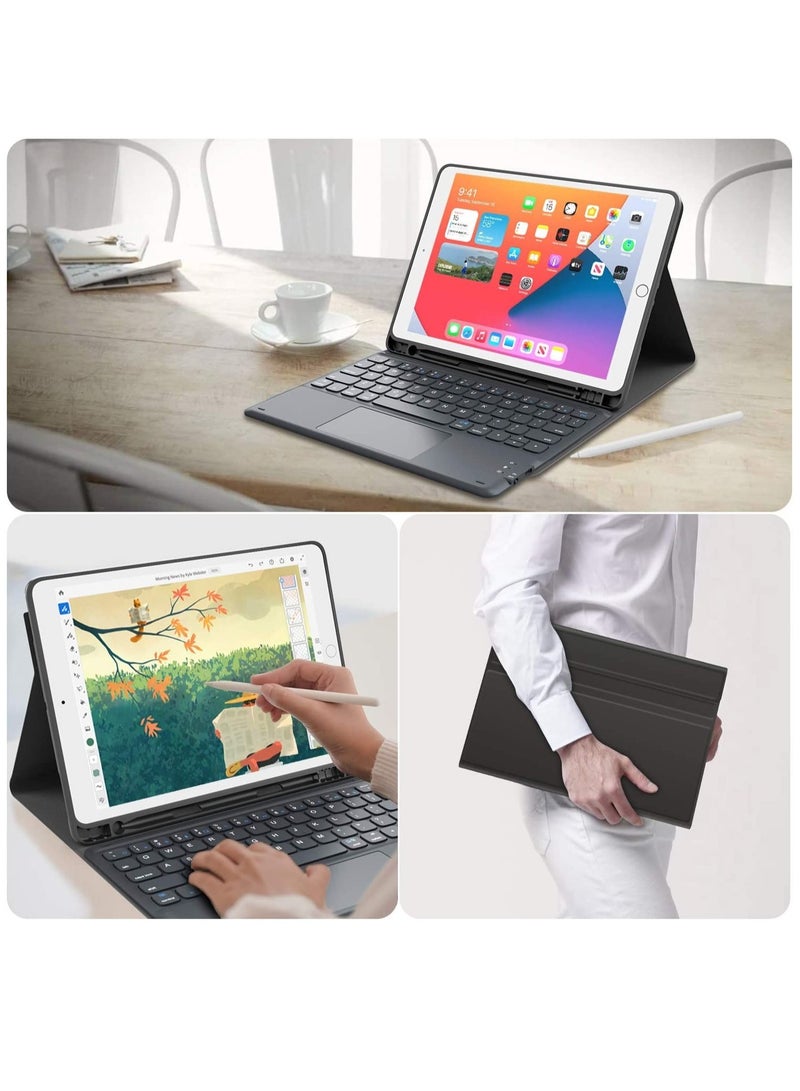 ELTRAZONE iPad Keyboard 9th Generation, Keyboard for iPad 8th Generation/7th Gen 10.2 Inch, Smart Trackpad, Detachable Wireless with Pencil Holder - Image 4