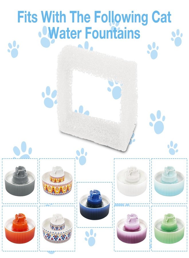 Kenepet Cat Fountain Replacement Sponge Filters for 2.1L/71oz Ceramic Cat Water Fountain, Pack of 8 - Image 2