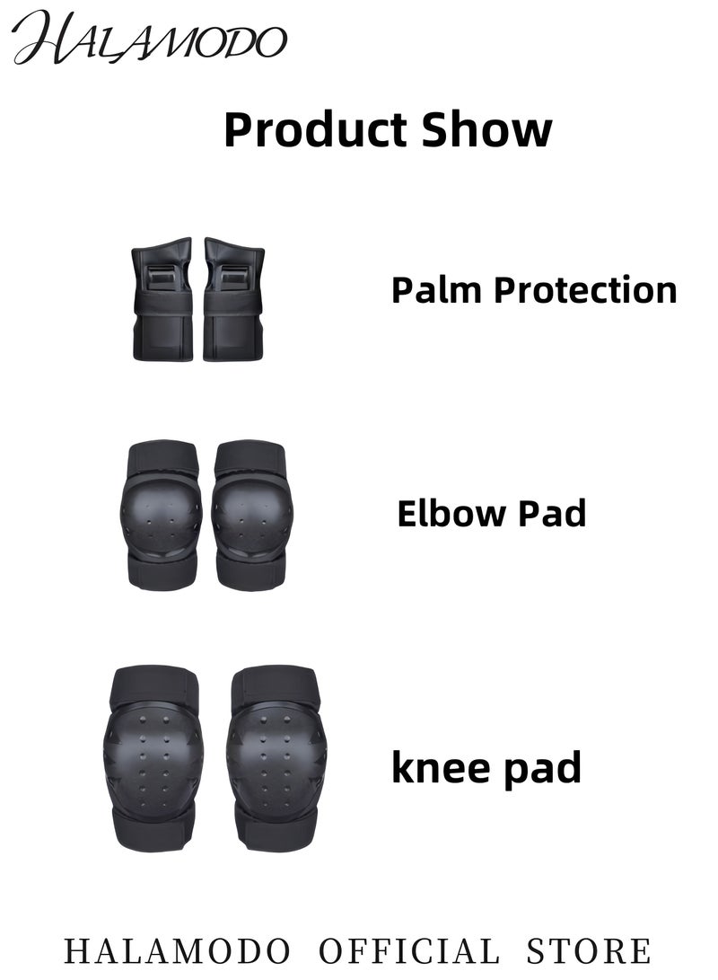 Halamodo Kid's Adjustable Helmet Set for Beginner to Advanced Skating Protective Gear Set of Helmet & Knee Pads & Elbow Pads & Palm Protection for Skateboard & Bike & Skating & Scooter - Image 3