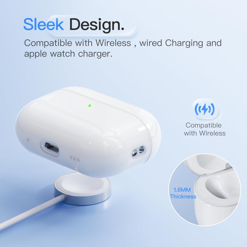DamonLight Case for AirPods Pro 3 Never-Sretch-Out DamonLight Shock-Proof Protective Semi Hard Silicone Case Compatible with Apple Airpods Pro 3rd Generation (White) - Image 5