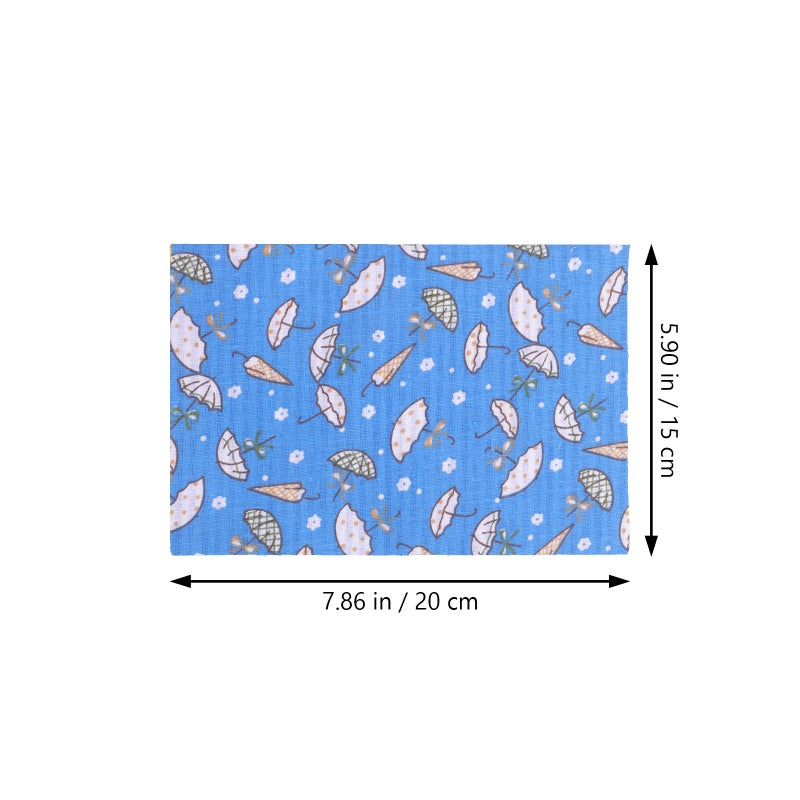 Plaid Fabric Squares Quilting Fabric Bundles Blue Cotton Special Occasions Hair Accessory Making 16Pcs - Image 2