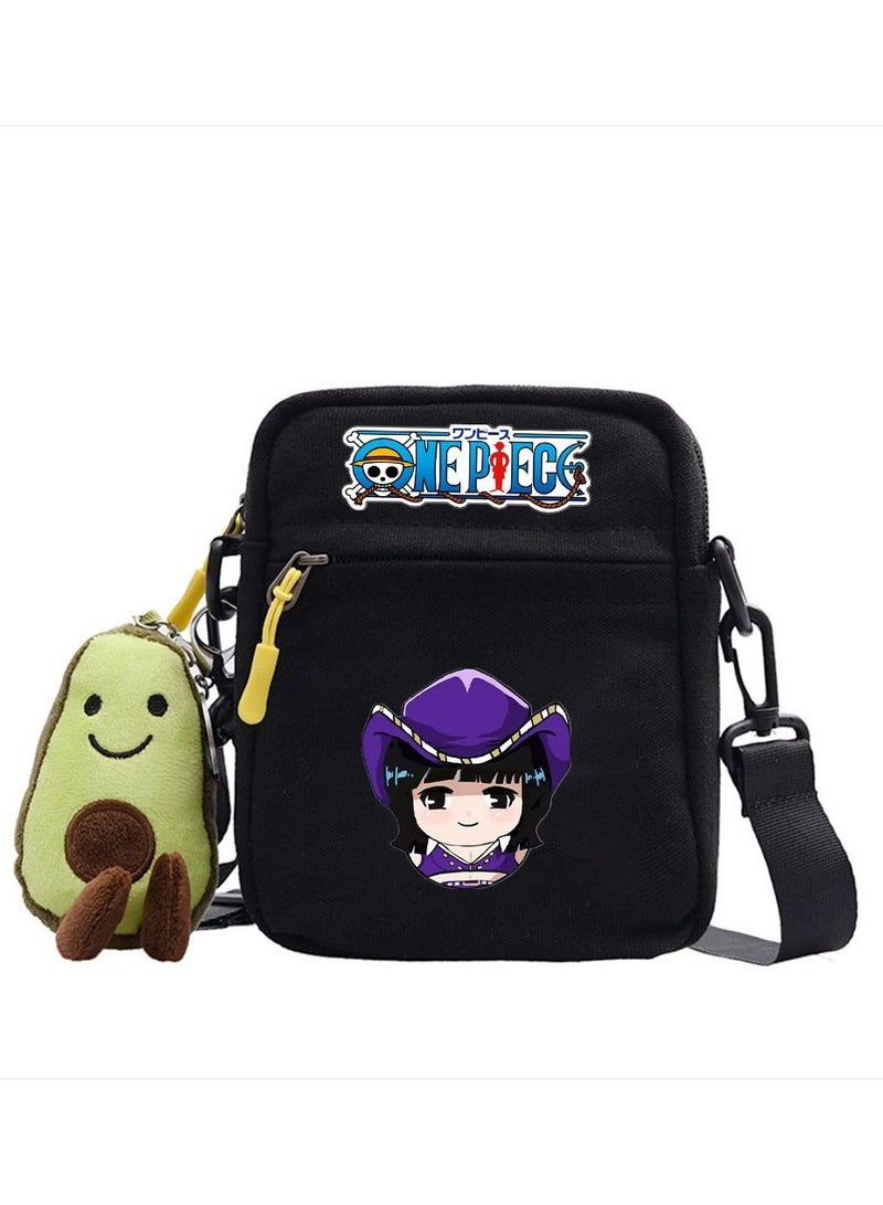KUYING Anime One Piece Lufei Skew Straddle Bag Small Square Bag One Shoulder Backpack 