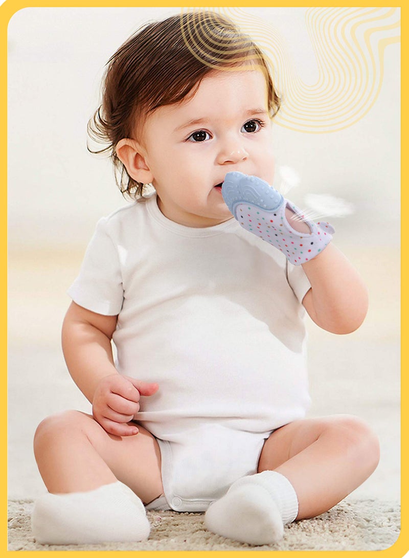 She&Little 2PCS Baby Teething Toy Set, Wearable Silicone Teething Glove and Colorful Handheld Teether Ring, Soothing & Self-Soothing for Infants 0–6 Months, BPA-Free, Sensory Development  - Image 3