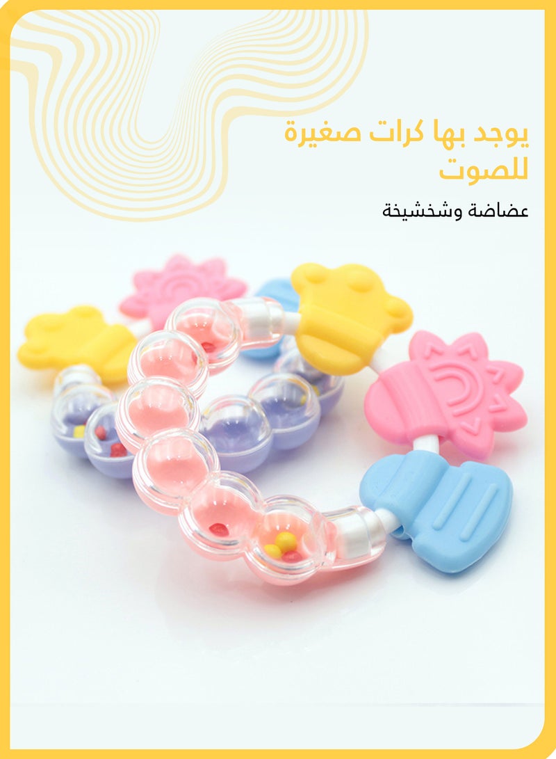 She&Little 2PCS Baby Teething Toy Set, Wearable Silicone Teething Glove and Colorful Handheld Teether Ring, Soothing & Self-Soothing for Infants 0–6 Months, BPA-Free, Sensory Development  - Image 5