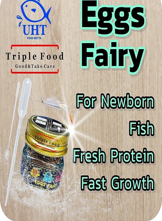 A.D.P. UTH Fish Food Fresh Eggs Fairy Shrimp (250000+Egg) 3 g. Best Tropical Fish Food Grow Faster & Color Enhancer Slow Sinking Like Pellets High Protein 64% for All Small Baby Fry Newborn Fish Feed - Image 5
