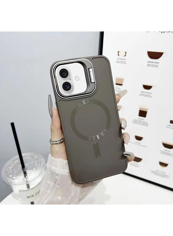 S-TOP Case For iPhone 16 CD Texture Frosted MagSafe Lens Holder Phone Case - Image 1