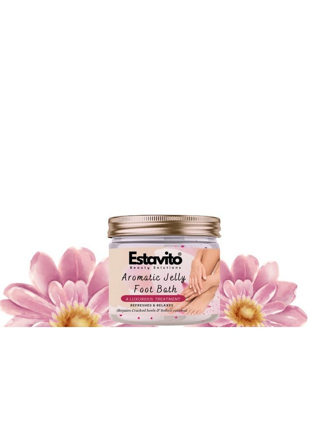 ESTAVITO - Jelly Soothing Foot Bath With Rose Petals 300Gms | Repairs Cracked Heels And Softens Cuticles | - Image 1