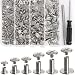 YORANYO 140 Sets Chicago Screws Leather Rivets Kit for Fabric Leather Crafting 6 Sizes Chicago Binding Screws for Decorate and Repair Belt Bag Shoes Purse Pet Collar Clothing Bookbinding Silver - Image 2
