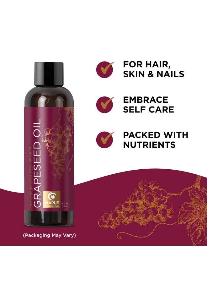Maple Holistics - Pure Grapeseed Oil For Skin Care Cold Pressed Grape Seed Oil Liquid For Skin With Moisturizing Carrier Oil For Essential Oils Mixing Natural Vitamin E Anti Aging Body Oil For Dry Skin And Hair - Image 1
