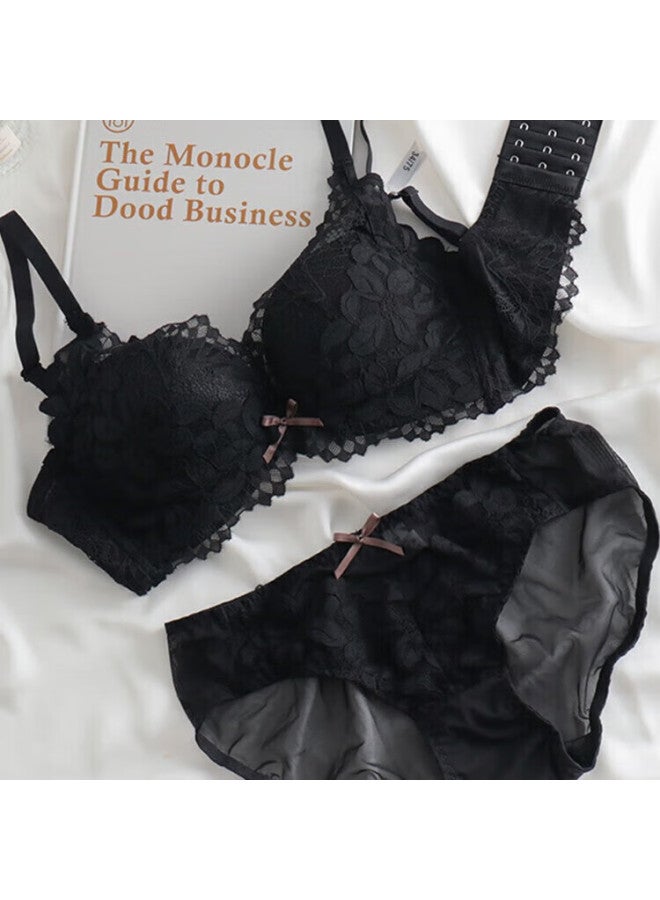 Kj Women's Lingerie Set, Push-up Wireless Lace Bra High-end Gift Box For Girlfriend - Image 1