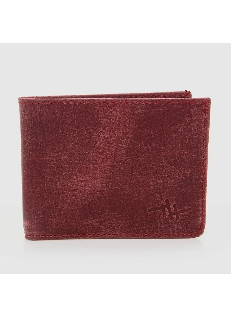 Hotiç 06CUH273230A780 Genuine Leather Claret Red Men's Wallet