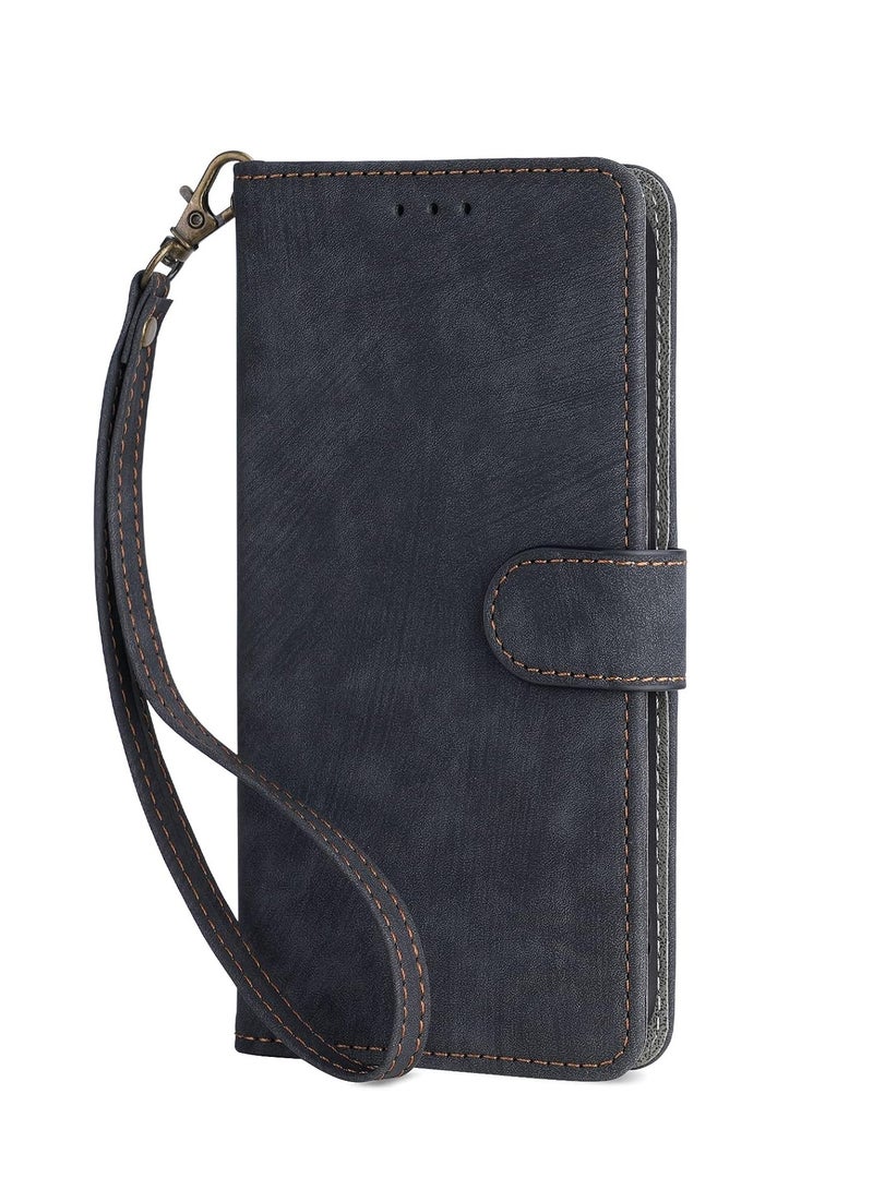 For Vivo V60 Flip Cover with Detachable Lanyard, PU Leather Full Body Protection Shockproof Flip Mobile Phone Case, RFID Anti-theft Brush Folio Wallet Case - Image 4