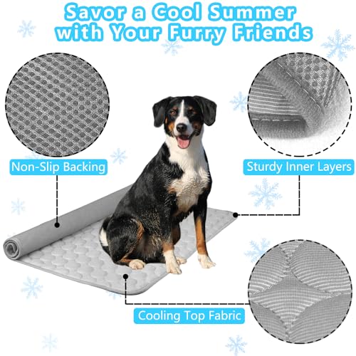NXDZI Dog Cooling Mat for Dogs Pet Cooling Pad Bed for Dog Easy Washable for All Types of Pets and Perfect for Both Indoor and Outdoor Use Including Car Seats 59 x 40 - Image 3
