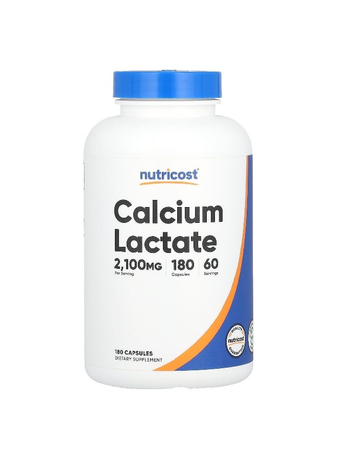 Nutricost, Calcium Lactate, 2,100 mg , 180 Capsules (700 mg per Capsule) - Image 1