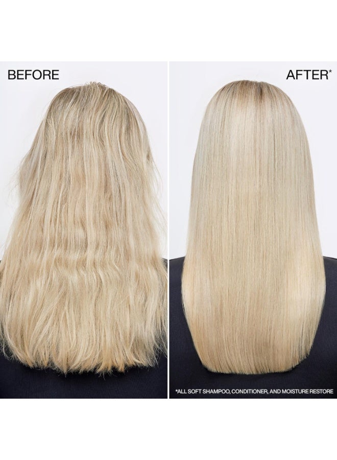 Redken All Soft Moisture Restore Leave-In Treatment | Hyaluronic Acid Primer| Hair Treatment for Dry and Brittle Hair | Humidity, Heat and Frizz Protection | For Soft and Smooth Hair | 1.0 Fl Oz - Image 5