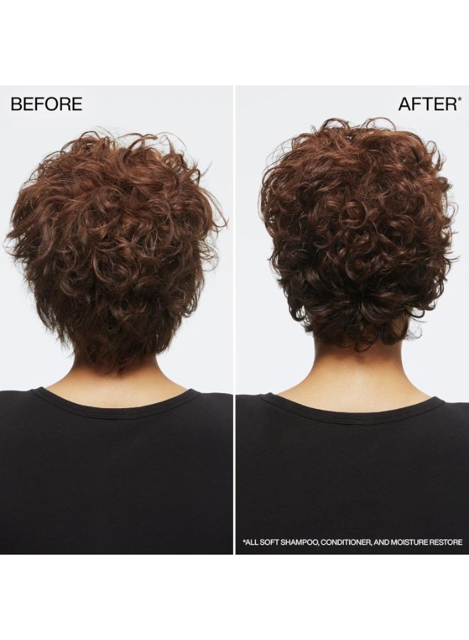 Redken All Soft Moisture Restore Leave-In Treatment | Hyaluronic Acid Primer| Hair Treatment for Dry and Brittle Hair | Humidity, Heat and Frizz Protection | For Soft and Smooth Hair | 1.0 Fl Oz - Image 4