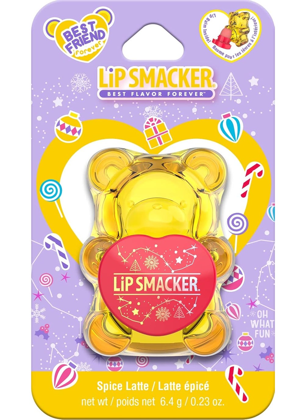 Lip Smacker Lip Smacker Holiday Sugar Bear Flavored Lip Balm Spice Lattle Yellow Stocking Stuffer 