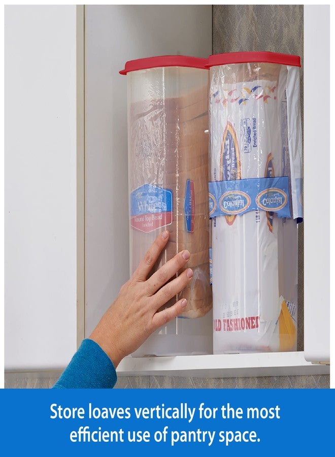 Buddeez Bread Buddy Bread Box - Bread Container & Bread Storage for Kitchen Counter, Sandwich Bread Holder, Bread Saver & Bread Keeper, Bread Bin & Breadbox Countertop Storage, Red Lid, (Pack of 2) - Image 4