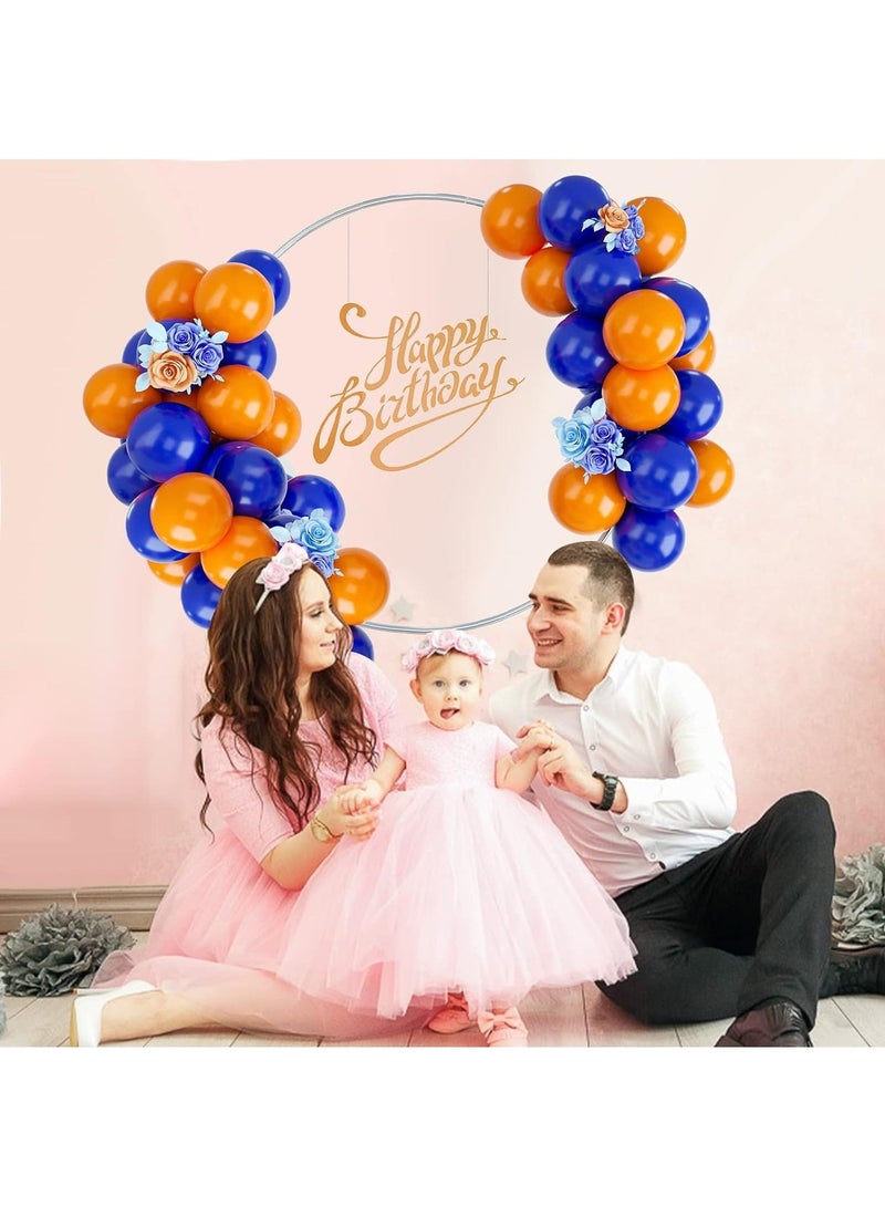 Home zone 50PCS Blue and Orange Latex Balloon Blue and Orange Party Balloons Birthday Decoration for Girls Boys Birthday Party Baby Shower Bridal Shower Engagement - Image 5