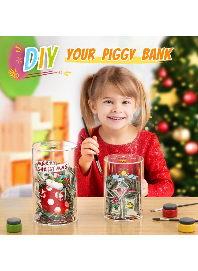 NIUBEE Clear Piggy Bank for Adults Kids, Acrylic Piggy Bank for Boys Girls to Saving Money Cash Coin, Must Break to Open, Perfect Size 10" H x 6" Diameter(Large) - Image 4