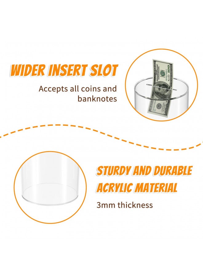 NIUBEE Clear Piggy Bank for Adults Kids, Acrylic Piggy Bank for Boys Girls to Saving Money Cash Coin, Must Break to Open, Perfect Size 10" H x 6" Diameter(Large) - Image 2