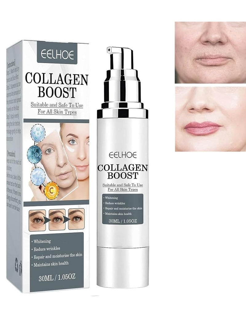 EELHOE كريم كولاجين مضاد للتجاعيد من إيلهو 30 مل يعيد تنظيم الكولاجين ويستعيد الخطوط الدقيقة ويرطب ويشد البشرة - Image 1