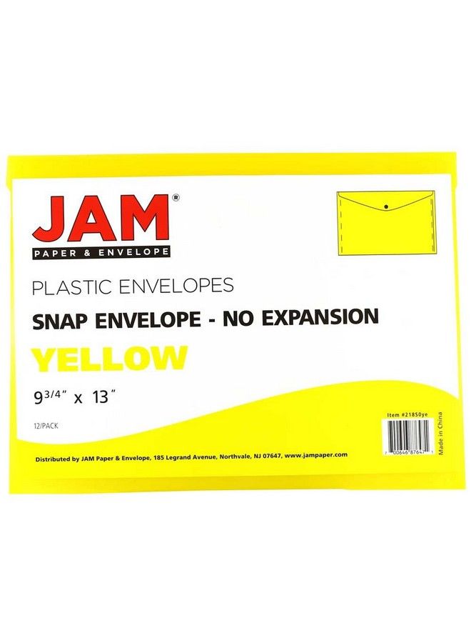 JAM Paper Plastic Envelopes With Snap Closure Letter Booklet 9 3 4 X 13 Yellow 12 Pack - Image 4