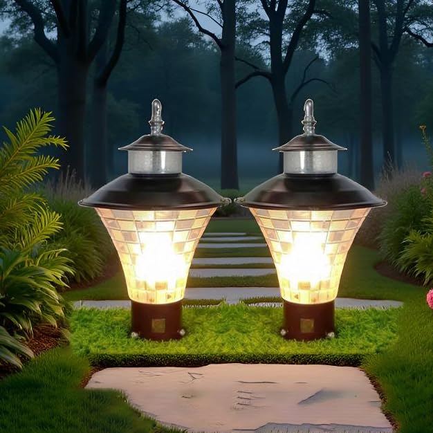 Lyse Decor Decorative Outdoor Gate Lights, Gate Lamps, Boundary Lamps, Compound gate Light, Wall Lamps, Pilllar Gate Light and Garden gate Lights (Pack of 2) - Image 1