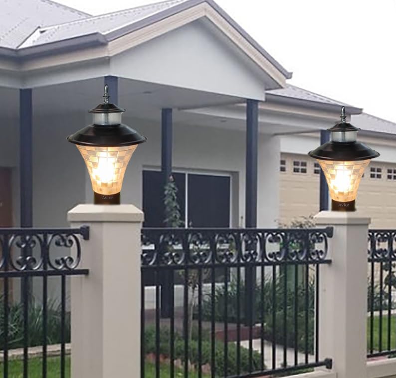 Lyse Decor Decorative Outdoor Gate Lights, Gate Lamps, Boundary Lamps, Compound gate Light, Wall Lamps, Pilllar Gate Light and Garden gate Lights (Pack of 2) - Image 4