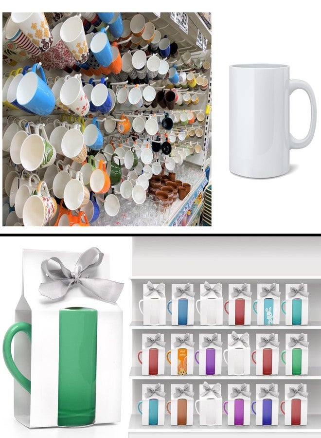 ZAVOOS 100 Pieces Mug Boxes, 11 Oz Sublimation Mugs Gift Box with Ribbon for Packaging Shipping Selling, Small White Cups Blanks Wrapping Bulk for Wedding, Birthday, Christmas - Image 4