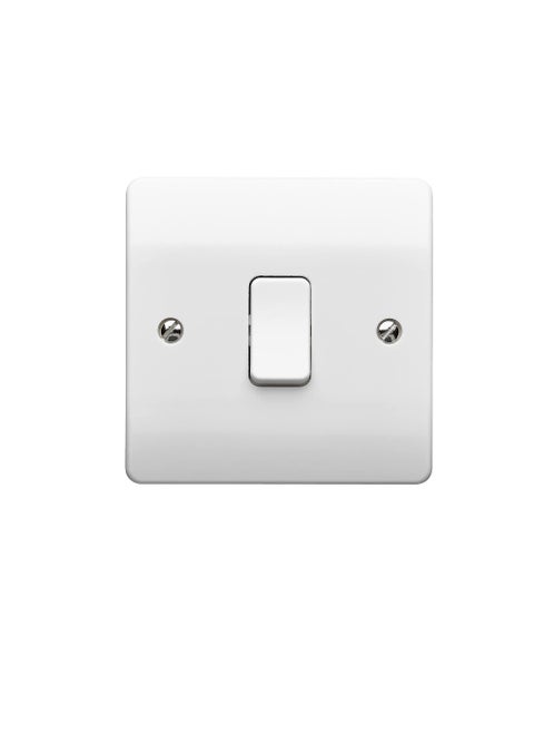 MK Electric 10 A Logic Plus 1 Gang SP 1 Way Flush Plate Switch, White