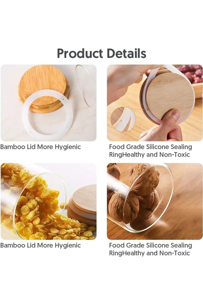 JoyousSto Glass Jars Set,Upgrade Spice Jars with Wood Airtight Lids and Labels, 6oz/200ml 12 Piece Small Food Storage Containers for Home Kitchen, Tea, Herbs, Sugar, Salt, Coffee, Flour, Herbs, Grains - Image 2