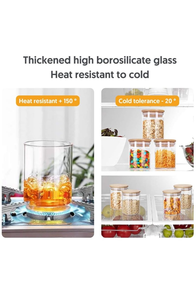 JoyousSto Glass Jars Set,Upgrade Spice Jars with Wood Airtight Lids and Labels, 6oz/200ml 12 Piece Small Food Storage Containers for Home Kitchen, Tea, Herbs, Sugar, Salt, Coffee, Flour, Herbs, Grains - Image 3