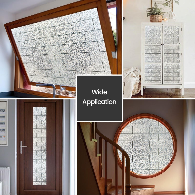 ADD.HERES Window Privacy Film, Frosted Glass Decorative Static Cling, Removable Sun Blocking Vinyl Covering,Window Film for Home Kitchen Living Room Bathroom, Moon Scar, 17.3" x 78.7" - Image 5