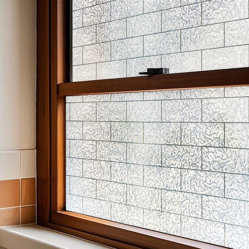ADD.HERES Window Privacy Film, Frosted Glass Decorative Static Cling, Removable Sun Blocking Vinyl Covering,Window Film for Home Kitchen Living Room Bathroom, Moon Scar, 17.3" x 78.7" - Image 1