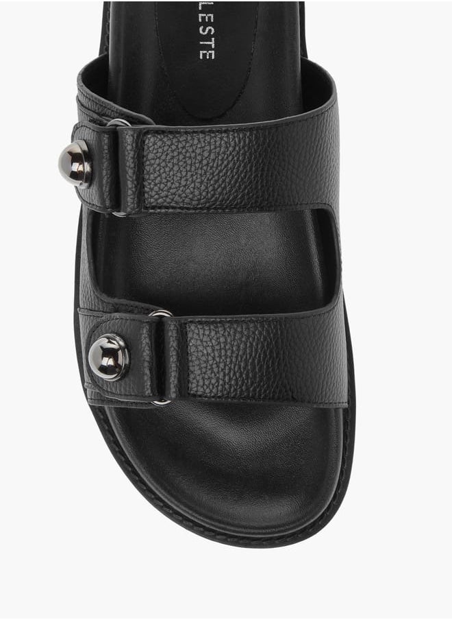 Celeste Womens Textured Slip-On Sandals  - Image 3