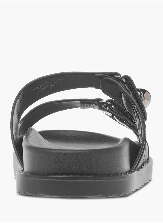 Celeste Womens Textured Slip-On Sandals  - Image 4
