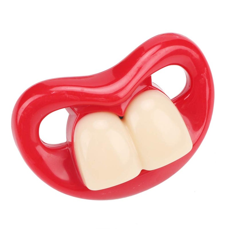 Hztyyier Funny Red Lip Silicone Baby Pacifier Soft Gel Soother with Teeth Design - Image 1