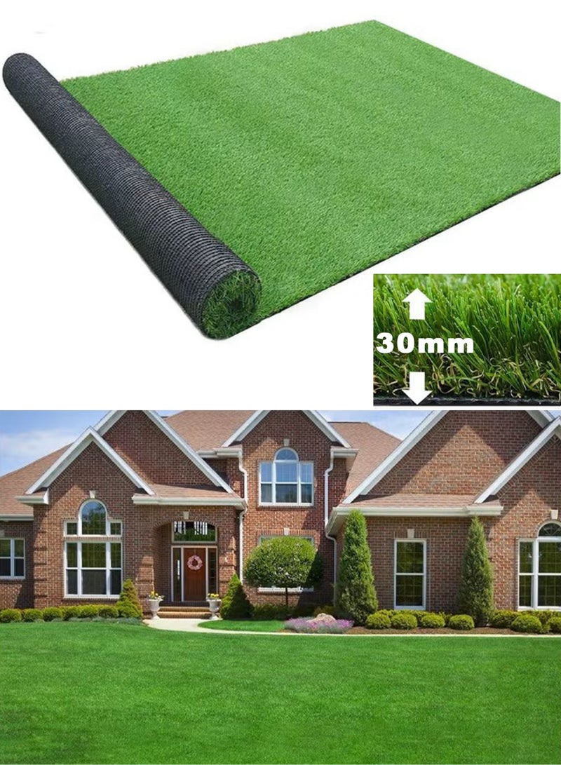 TELANPU Realistic Artificial Grass Rug Indoor Outdoor Artificial Grass Turf Dog Grass Mat with Drainage Holes Fake Grass for Garden Lawn Landscape Balcony Decoration - Image 1