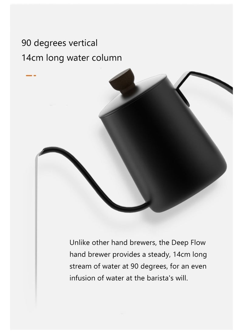 Arabest - Coffee Maker Set Filter Cup Utensils Fine Spout Long Spout Filter Pot Home Hand Brew Cup,With Black Ceramic Filter Cup And Manual Coffee Pot, Fine Filter Cup, Glass Dripping Kettle Coffee Maker - Image 1