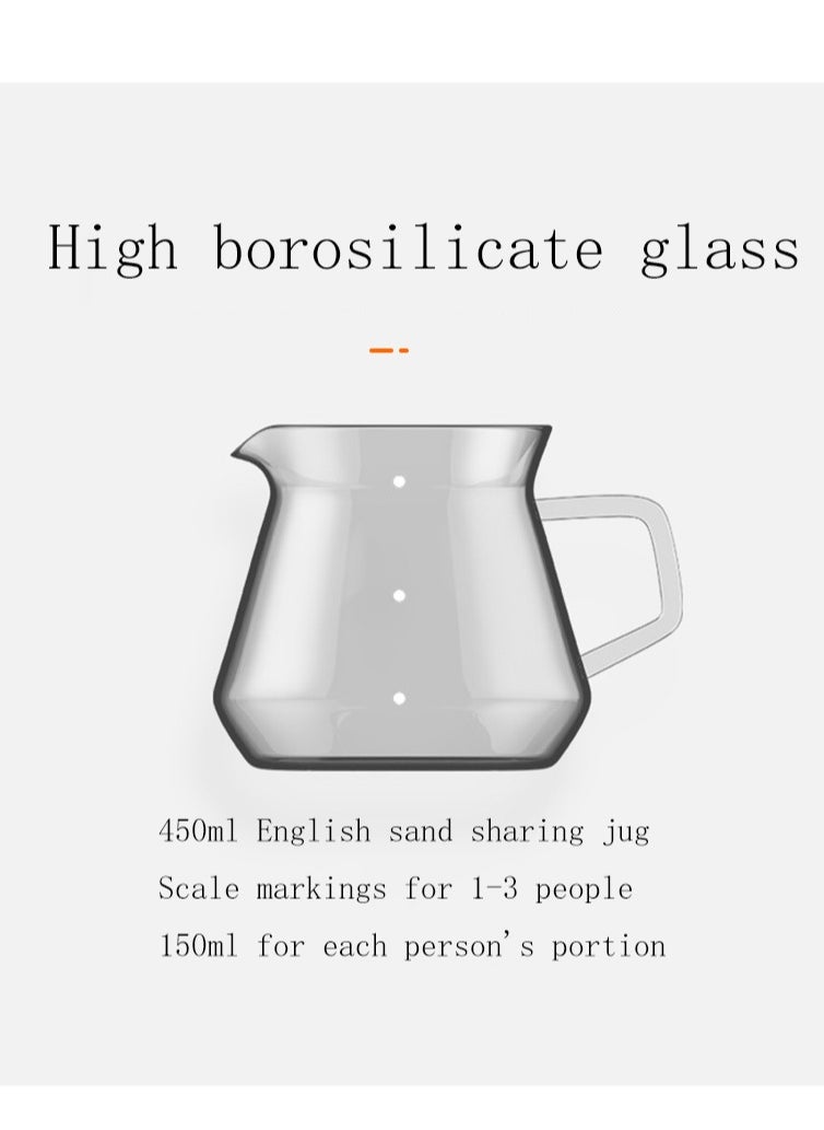 Arabest - Coffee Maker Set Filter Cup Utensils Fine Spout Long Spout Filter Pot Home Hand Brew Cup,With Black Ceramic Filter Cup And Manual Coffee Pot, Fine Filter Cup, Glass Dripping Kettle Coffee Maker - Image 1