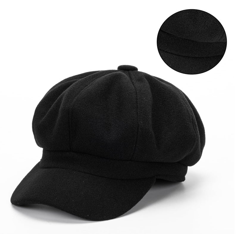 Vikodah Wool Felt Newsboy Caps Vintage 8 Panels for Women Men Beret Plaid Cabbie Bakerboy Hats Pageboy Captain Cap Hat S/M - Image 4