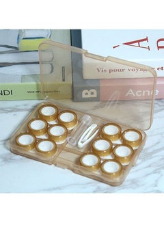 EHOME 6 Pair Brown Contact Lens Case With Contact Lens Tweezer And Suction Sticks For Hard Contact Lens Remover And Inserter Tool(Brown)  - Image 1