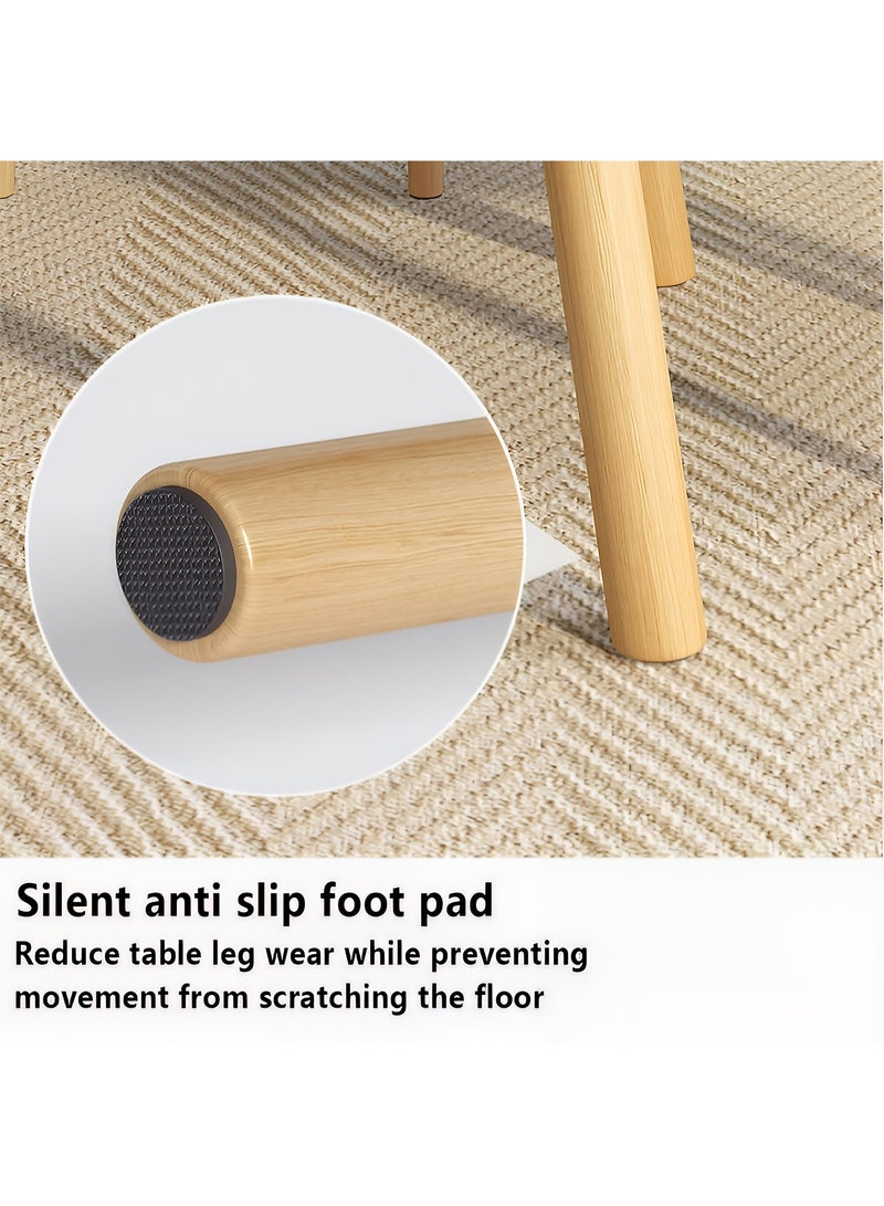 Taimi 3-Piece Dining Set, Modern Square Dining Table with 2 Elegant Chairs | Solid Wood Table 80x80x73cm with 2 Brown Plastic Chairs and Wooden Legs - Image 4