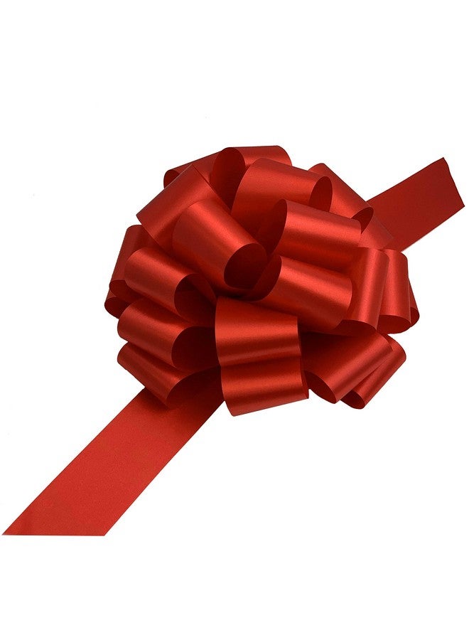 GiftWrap Etc. Large Red Ribbon Pull Bows - 9" Wide, Set of 6, 4th of July, Presents, Wreath, Fundraiser, Decoration, Office, Christmas, Big Gift Bows, Gift Basket, Valentine's Day, President's Day, Memorial Day - Image 1