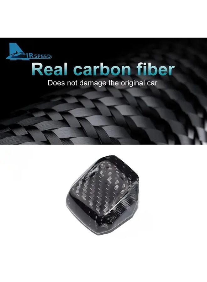 Black Carbon Fiber Gear Shift Knob Trim For Seat Leon Cupra Formentor 2020 2025 - Image 2