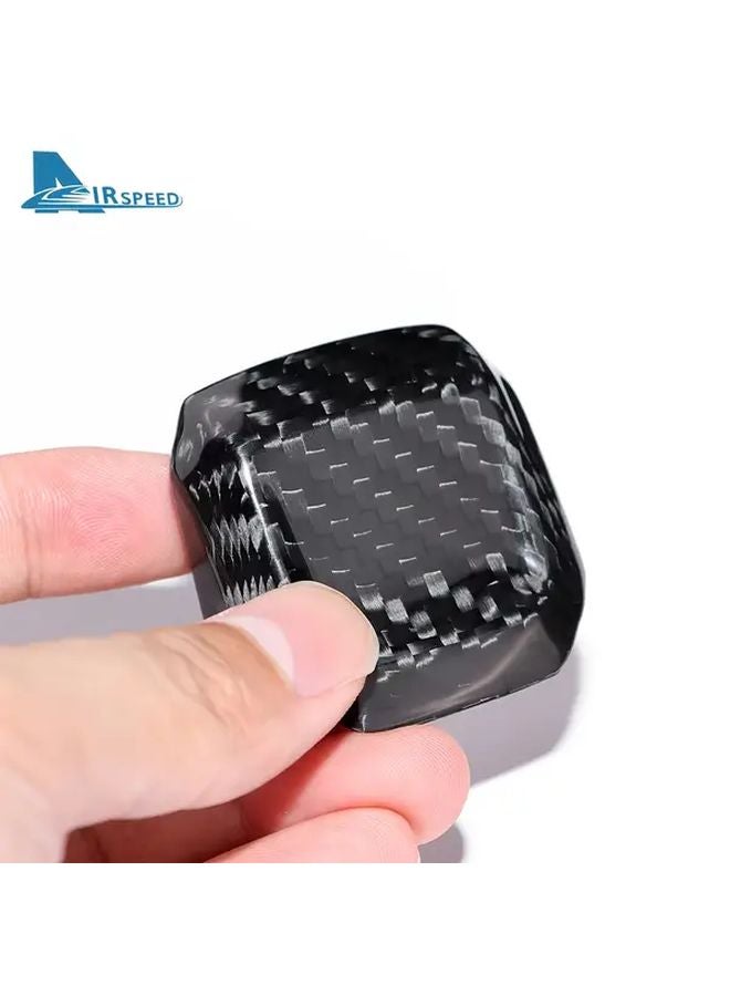 Black Carbon Fiber Gear Shift Knob Trim For Seat Leon Cupra Formentor 2020 2025 - Image 4