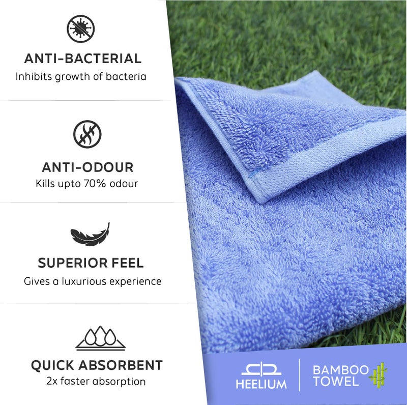 HEELIUM Bamboo Bath Towel | Ultra Absorbent | 3X Softer Than Cotton Towels | 140 x 70 cm - 600 GSM | Pack of 2 - Peach, Iris - Image 3